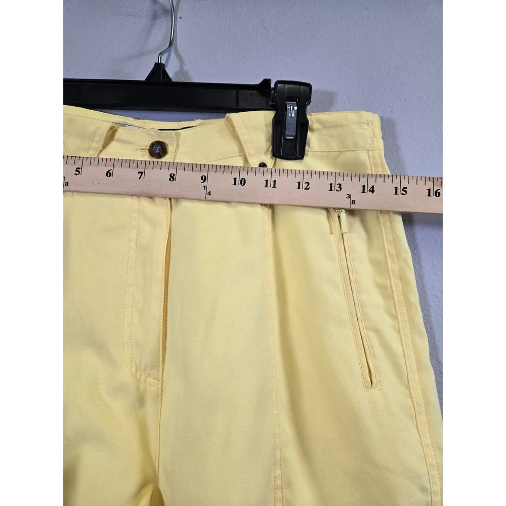 Jamie Sadock Golf Athletic High Rise Zip Pocket Bermuda Shorts Yellow Size 8 - Picture 7 of 9